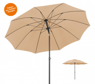 Schneider Mittelmastschirm Tarifa 270cm mit stabilen Fiberglas-Streben Apricot